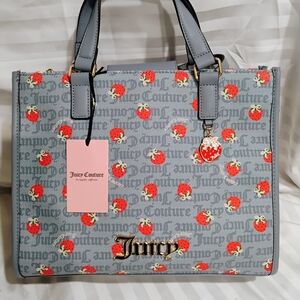 Juicy Couture Blue Strawberry Tote Bag